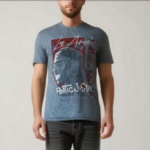 Tupac Poetic Justice T-Shirt Men’s Medium Gray “A Street Romance” LA Unisex M
